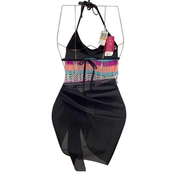 Hula Honey Size Small Bikini Top & Black Zuliana Sarong. New With Tags - Picture 2 of 2